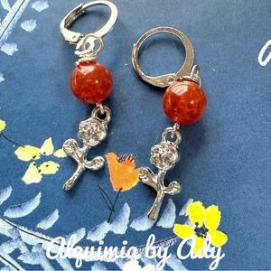 Alquimia Red and Silver Earrings